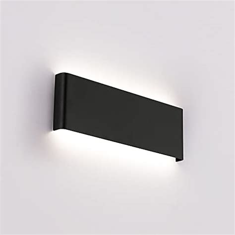 16" Inch Black LED Wall Lamps for Bedroom Indoor Hallway, Modern Mini Bathroom Vanity Lights 14W 4000K Up and Down Bedside Reading Lamp Rustic Wall Sconces