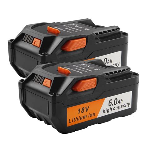 2Pack 6.0Ah 18Volt Replacement Lithium Battery for RIDGID 18V R840087 AC840089 AC840087P R840086 AC840085 R840083