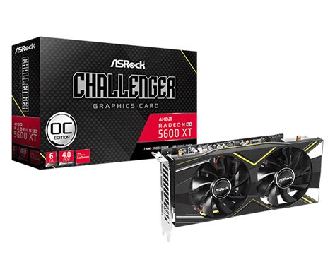 ASRock AMD Radeon RX5600XT Graphics Board GDDR6 6GB CHALLENGER Series RX 5600 XT Challenger D 6G OC