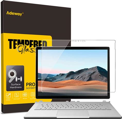 Adeway Surface Book 3 (15 Inch 2020) Screen Protector，9H Tempered Glass Film, Anti-Scratch, Easy Installation Screen Protector for Microsoft Surface Book 2/3-15 Inch