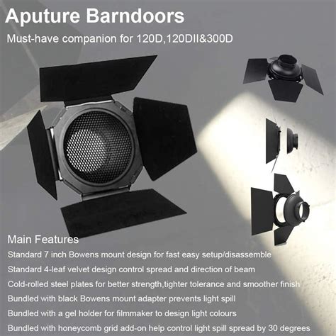 Aputure Barn Door for Aputure 120D Mark 2 & Aputure 120D & Aputure 300D