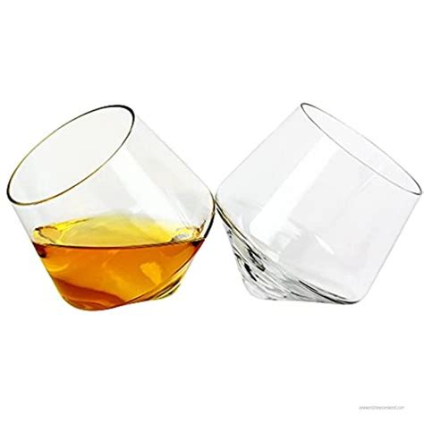 Barbuzzo Rolling Whiskey Glasses (Set of 2) – Hand-Blown Stemless Whiskey Glasses That Roll for Better Aeration – Perfect for a Variety of Spirits, Malts, Highballs and Cocktails – Holds 6.3 Ounces