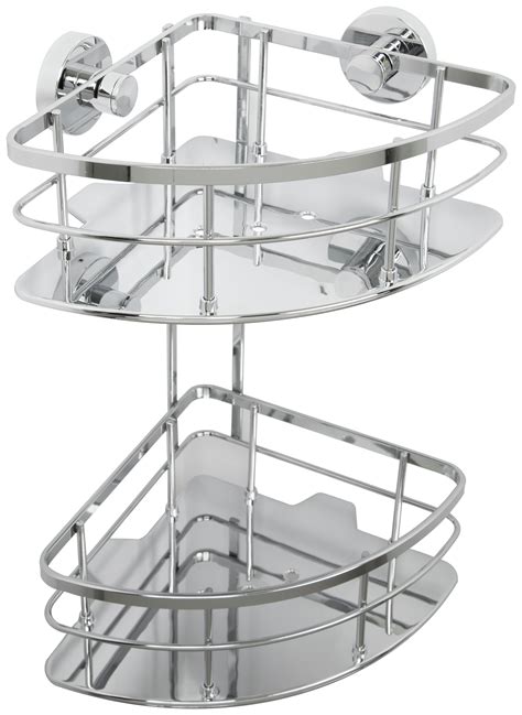 Croydex Chrome Triple Adjustable Basket Shower Caddy Corner Storage Set, 5 Year Rust Free Guarantee