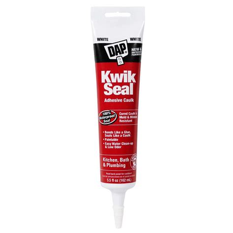Dap 18001 Kwik Seal Caulk with 5.5-Ounce Tube, White (3 Pack)
