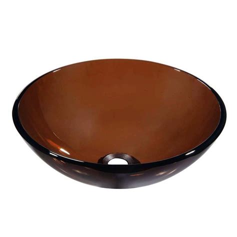 Hottest Sale Dawn GVB84010SQ Tempered Glass Vessel Sink-Square Shape, Brown Glass