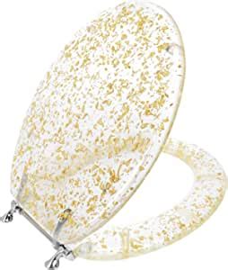 Super Deal Product Ginsey Home Solutions Elongated Resin Toilet Seat, Gold Foil 59607
