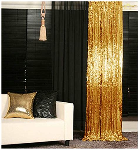 Gold Sequin Backdrop Curtain 4ft x 8ft Glitter Curtain for Birthday Party Photography Backdrop Drapes