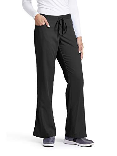 Video Review Grey's Anatomy Women's Plus-Size Elastic Back 5 Pocket Drawstring Scrub Pant, Black, 3X-Large