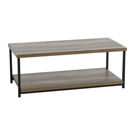 Household Essentials Ashwood Storage Shelf Coffee Table,