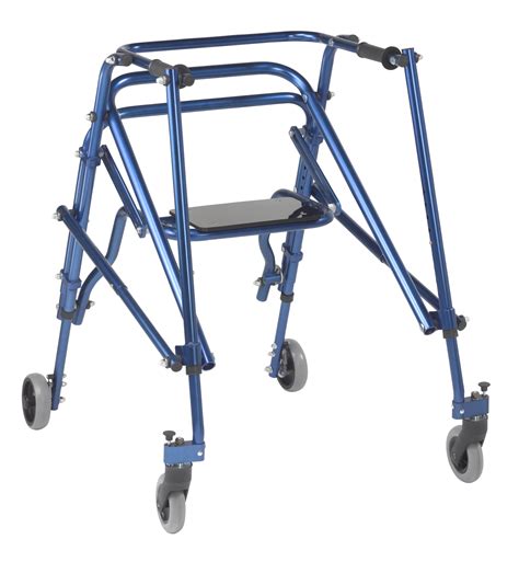 Inspired by Drive Nimbo 2G Lightweight Posterior Walker with Seat, Knight Blue, Medium
