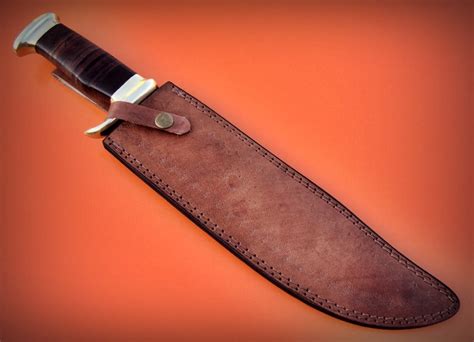 Poshland REG-HKC-134 Handmade High Carbon Steel 16.6 inch Hunting Knife - Beautiful Leather Sheet Handle with Brass Bolster