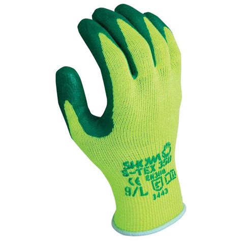 SHOWA S-TEX350 Nitrile Palm Coating Glove, Hagane Coil Hi Visibility Seamless Liner, Cut Resistant, X-Large (Pack of 12 Pairs)