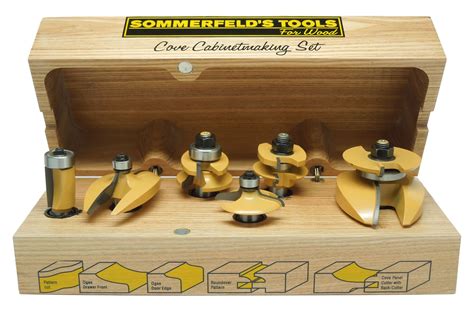 Best Seller Sommerfeld 6 Piece Cove Cabinetmaking Set with New Patented Chip-Free Roundover Rail & Stile, 1/2-Inch Shank