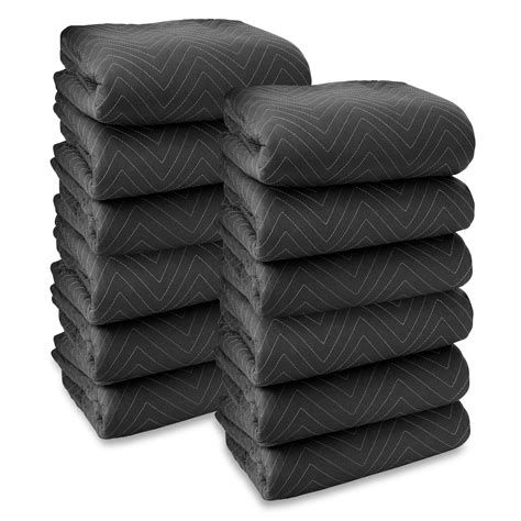 Best Quality 🔥 Sure-Max 12 Moving & Packing Blankets - Heavy Duty Pro - 80" x 72" (90 lb/dz weight) - Professional Quilted Shipping Furniture Pads Black