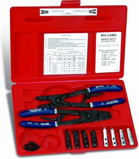 Exclusive Williams PL-529 Heavy Duty Retaining Ring Pliers Set