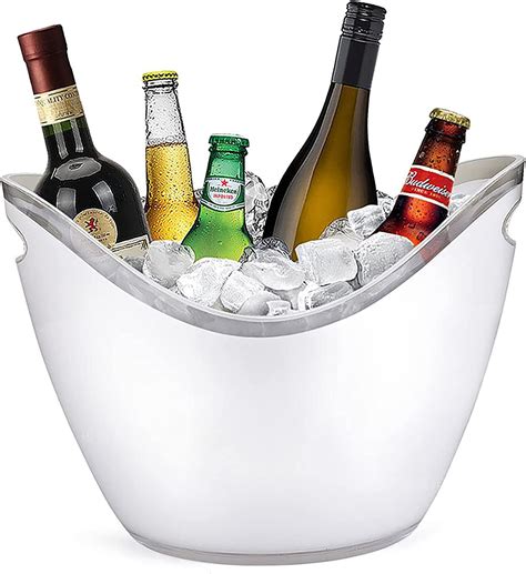 Yesland Ice Bucket Clear Plastic 3.5 Liter - Storage Tub - Perfect for Wine, Champagne or Beer Bottles